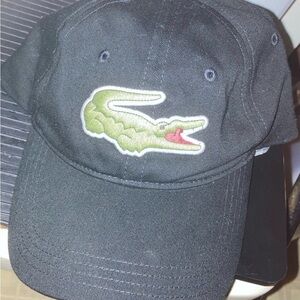 Men’s Big Croc Twill Adjustable Leather Strap Hat by Lacoste